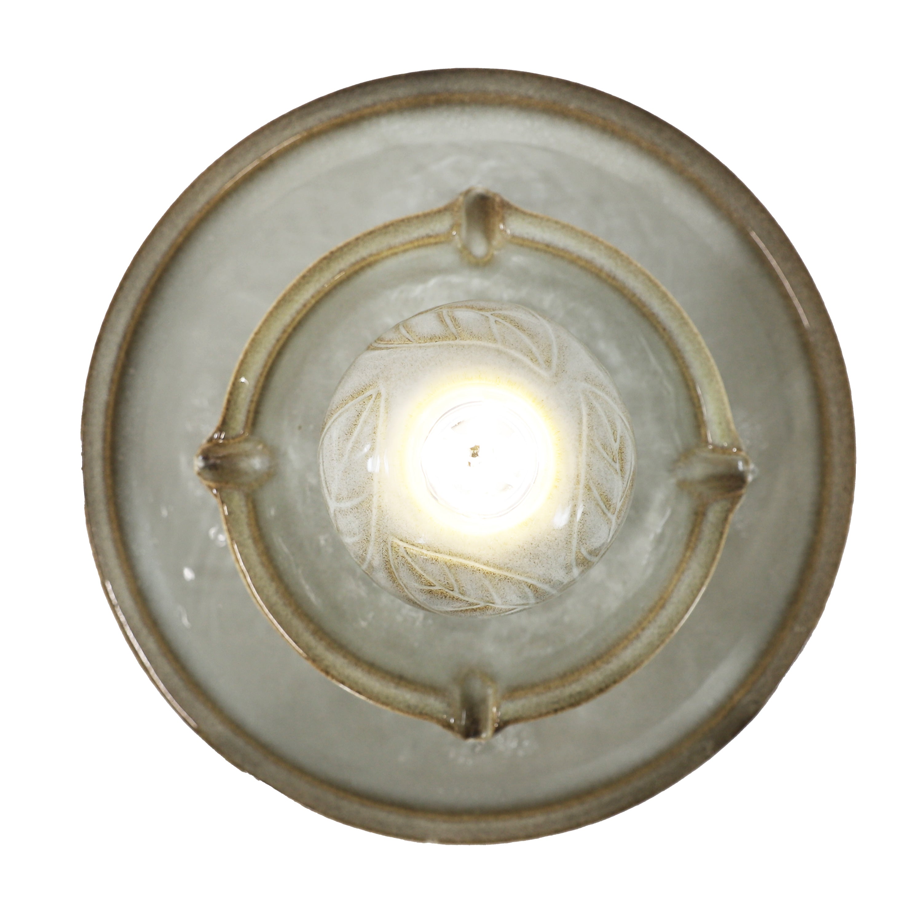 Sunnydaze Gentle Glow 2-Tier Ceramic Outdoor Fountain with LED Lights SSS-5821