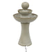 Sunnydaze Gentle Glow 2-Tier Ceramic Outdoor Fountain with LED Lights SSS-5821