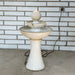 Sunnydaze Gentle Glow 2-Tier Ceramic Outdoor Fountain with LED Lights SSS-5821