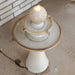 Sunnydaze Gentle Glow 2-Tier Ceramic Outdoor Fountain with LED Lights SSS-5821