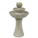 Sunnydaze Gentle Glow 2-Tier Ceramic Outdoor Fountain with LED Lights SSS-5821