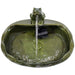 Sunnydaze Green Glazed Ceramic Solar Water Fountain - Frog