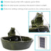 Sunnydaze Green Glazed Ceramic Solar Water Fountain - Frog