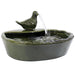 Sunnydaze Green Glazed Ceramic Solar Water Fountain - Frog SL-0306