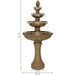 Sunnydaze Large 4-Tier Outdoor Water Fountain with LED Light - 65" GSI-781
