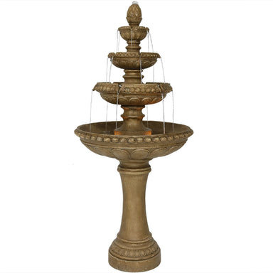 Sunnydaze Large 4-Tier Outdoor Water Fountain with LED Light - 65" GSI-781