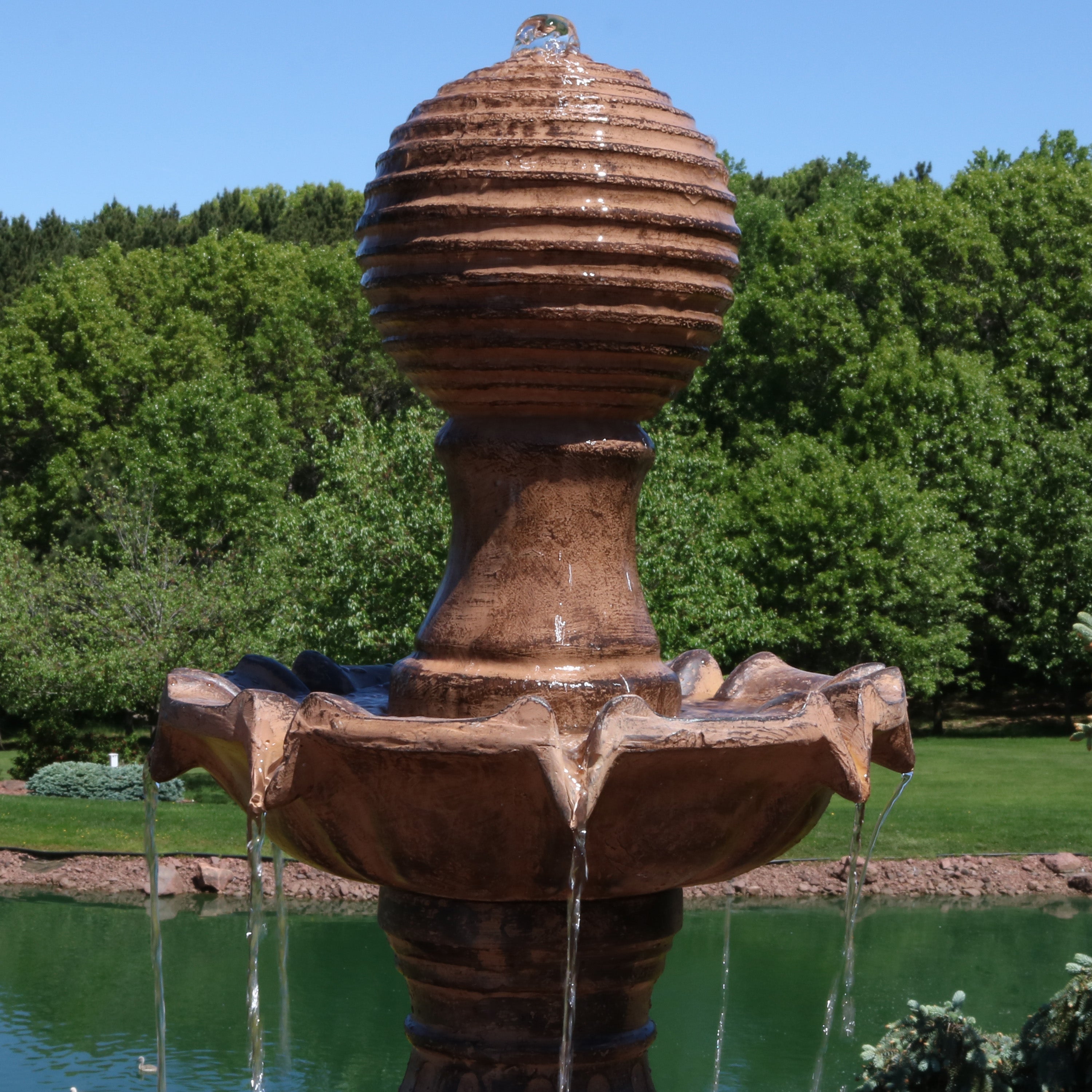Sunnydaze Large Tiered Ball Outdoor Fountain - 80" H FC-73803