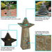 Sunnydaze Layered Pyramid Slate Outdoor Fountain with LED Light - 40" GSI-798