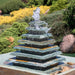 Sunnydaze Layered Pyramid Slate Outdoor Fountain with LED Light - 40" GSI-798