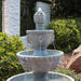 Sunnydaze Lion Head 3-Tier Outdoor Water Fountain with Electric Pump 73905-FC