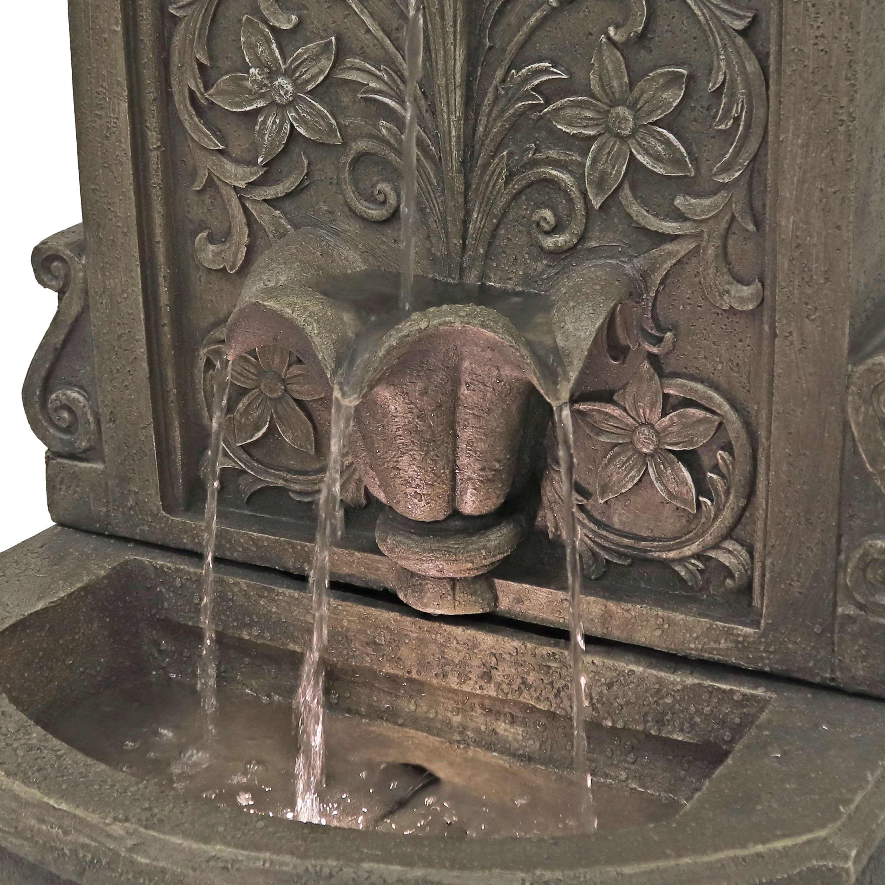 Sunnydaze Lovely Lily Polyresin Outdoor Wall Fountain with Flat Back WNC-854