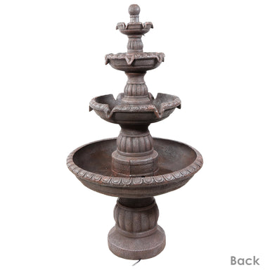 Sunnydaze Mediterranean 4-Tier Outdoor Water Fountain with Electric Pump 73644-FC