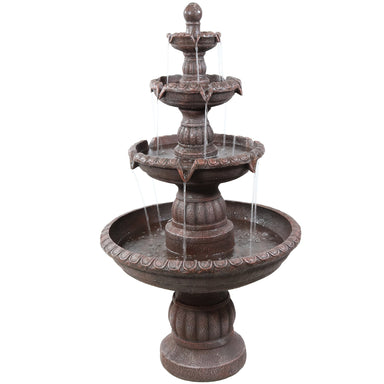 Sunnydaze Mediterranean 4-Tier Outdoor Water Fountain with Electric Pump 73644-FC