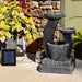 Sunnydaze Modern Cascading Bowls Solar Fountain with Battery Backup AMP-F913B