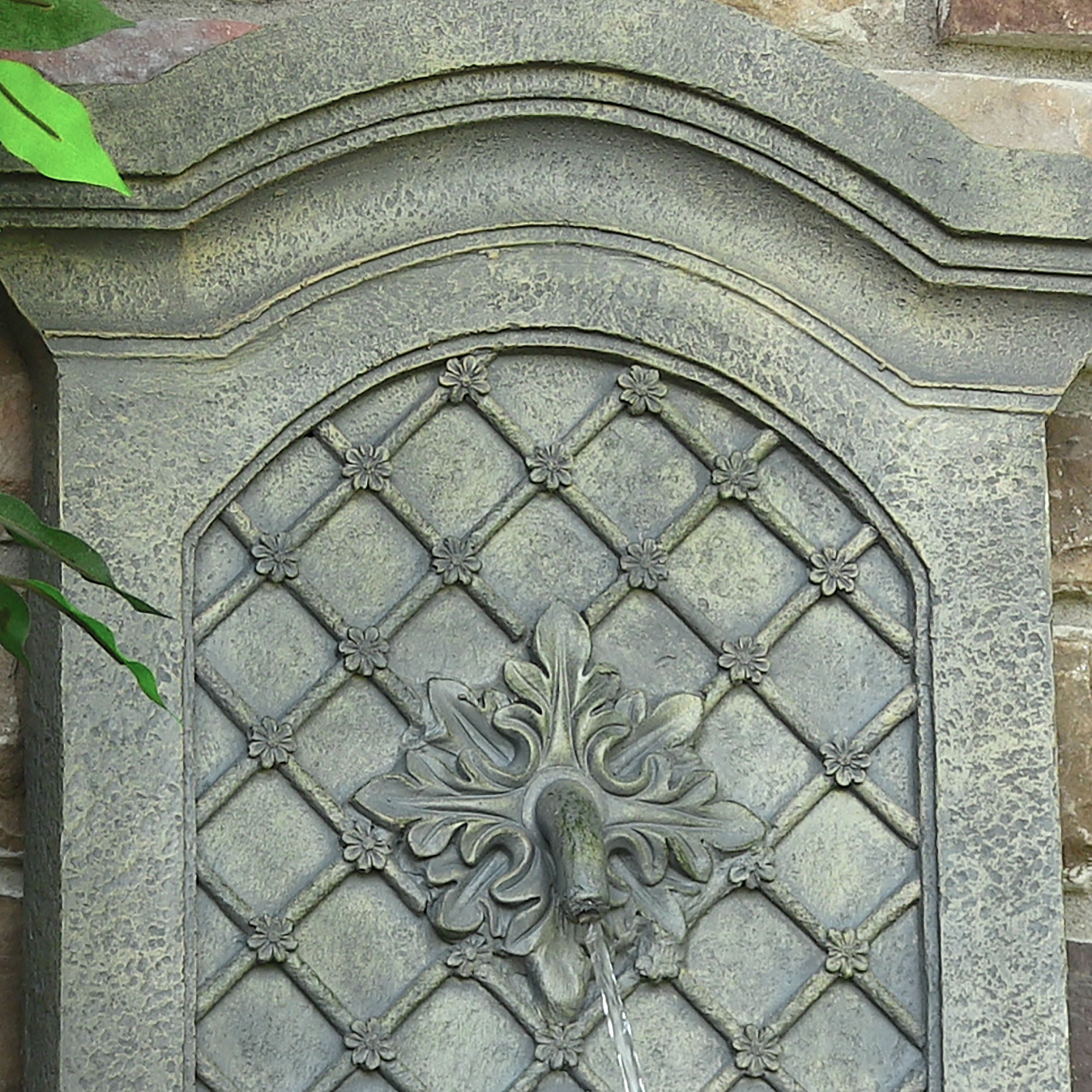 Sunnydaze Rosette Leaf Outdoor Wall Fountain