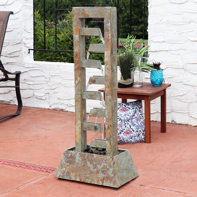 Sunnydaze Stacked Freestanding Slate Floor Fountain - 49" H GSI-806