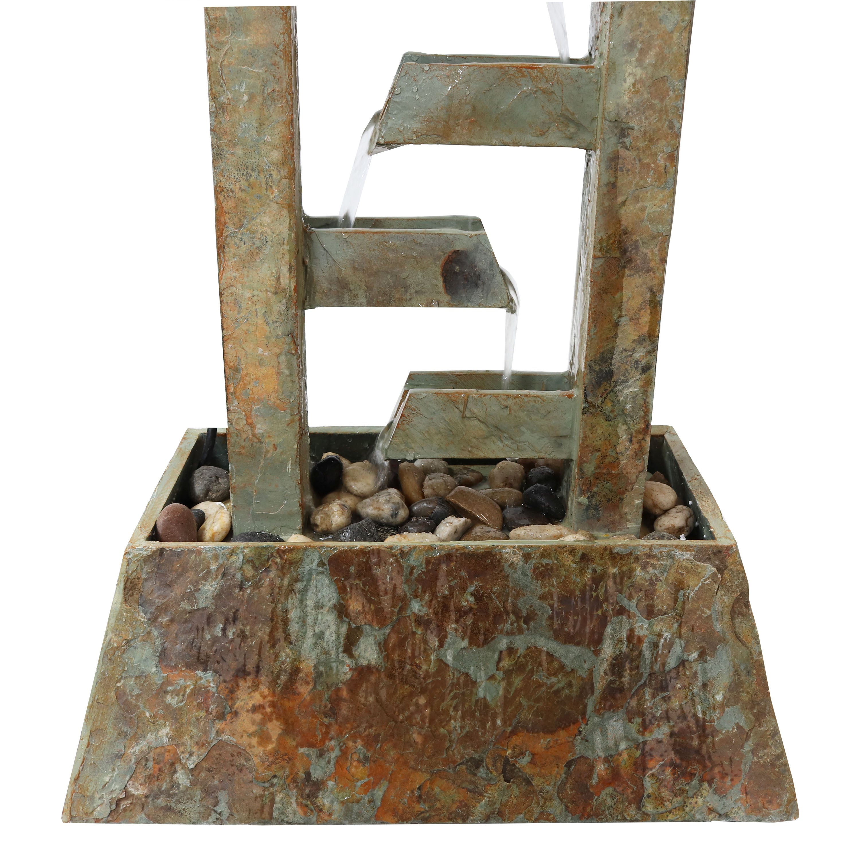 Sunnydaze Stacked Freestanding Slate Floor Fountain - 49" H GSI-806