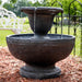 Sunnydaze Streaming Falls 2-Tier Outdoor Water Fountain - 25-Inch - Brown FC-22495