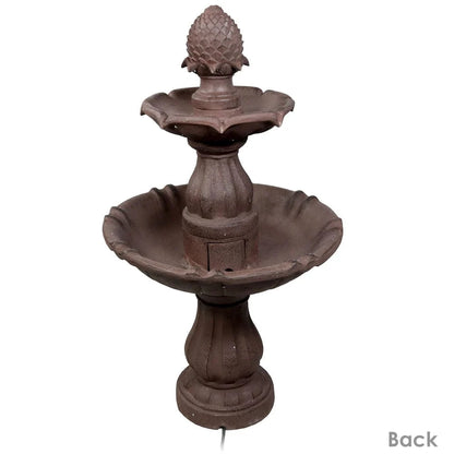 SunnyDaze Fountains Sunnydaze 2-Tier Curved Plinth Outdoor Water Fountain - 38"