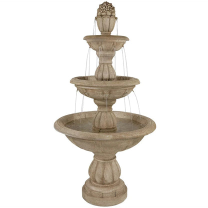 SunnyDaze Fountains Sunnydaze 3-Tier Cornucopia Outdoor Water Fountain - 61" H