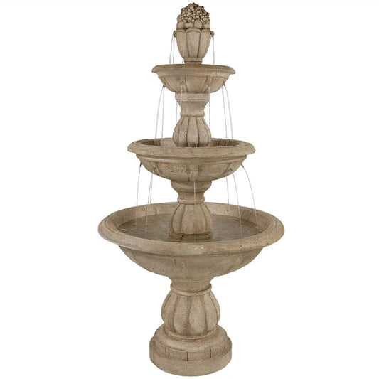 SunnyDaze Fountains Sunnydaze 3-Tier Cornucopia Outdoor Water Fountain - 61" H