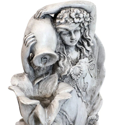 SunnyDaze Fountains Sunnydaze Fairy Flower Fountain 42.5” Solar Powered w/ Battery Backup