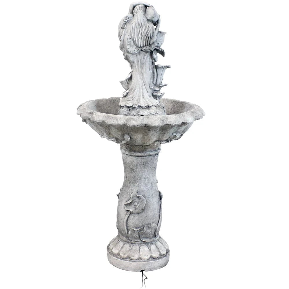 SunnyDaze Fountains Sunnydaze Fairy Flower Fountain 42.5” Solar Powered w/ Battery Backup