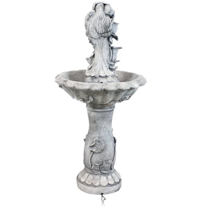 SunnyDaze Fountains Sunnydaze Fairy Flower Fountain 42.5” Solar Powered w/ Battery Backup