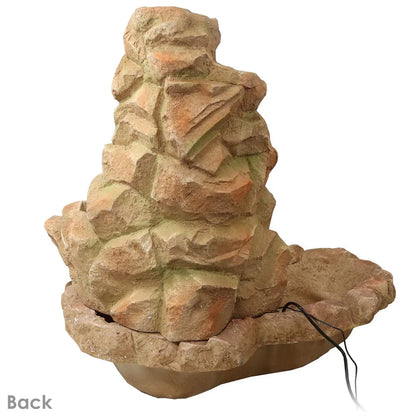 SunnyDaze Fountains Sunnydaze Lighted Stone Springs Outdoor Water Fountain with LED Lights - 41.5" H