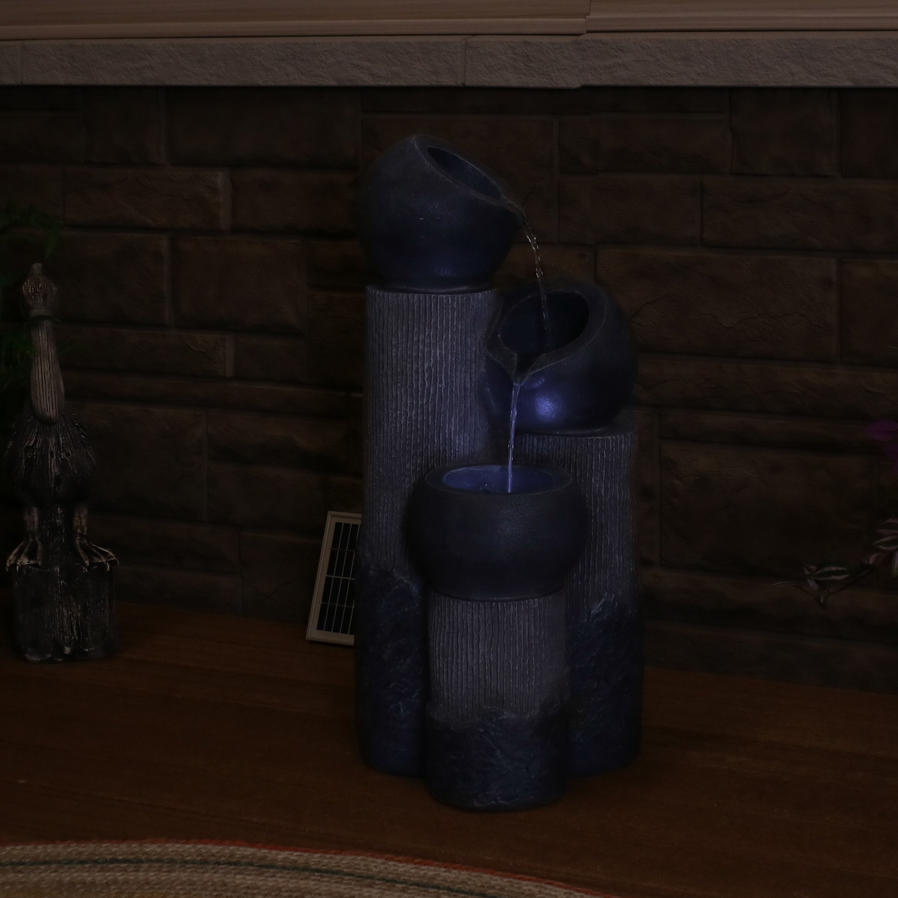 Sunnydaze Tiered Cascading Cups Solar Fountain with Battery Backup - 31.25" SL-598