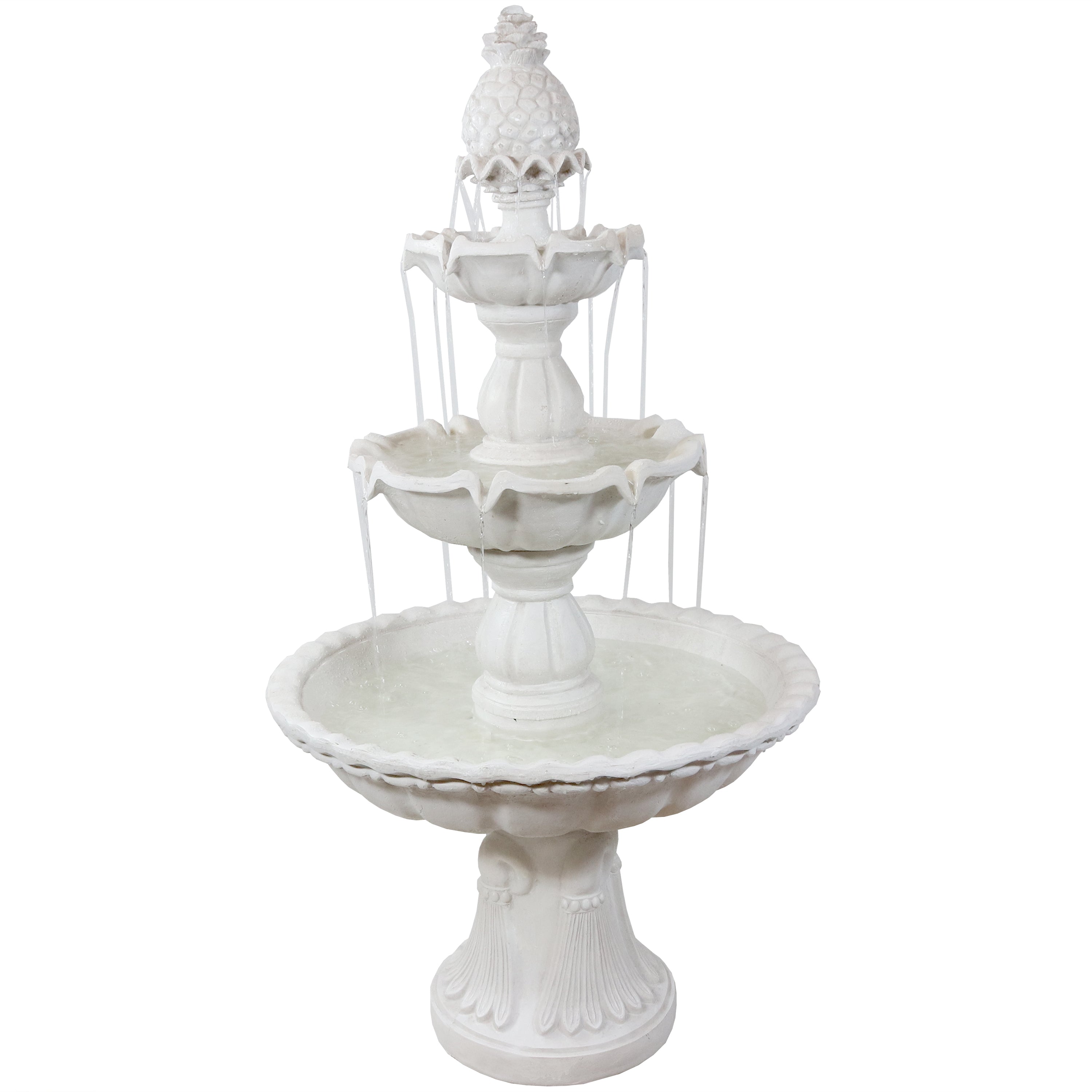 Sunnydaze Welcome 3-Tier Outdoor Water Fountain for Garden - 57" FC-73018