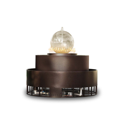 The Outdoor Plus 89" Atlas Sphere Top Round 4-way Spill Self-Contained Unit Fire & Water Fountain OPT-ATL89E12V