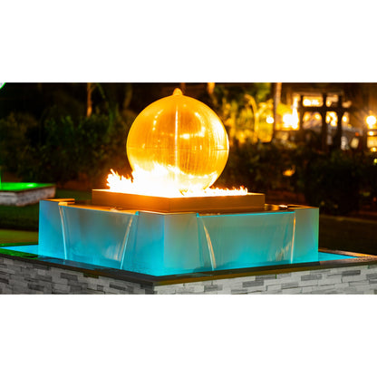 The Outdoor Plus Atlas 84" Self-Contained Unit 4-way Spill Fire & Water Fountain