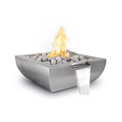 The Outdoor Plus Avalon Metal Fire & Water Bowl in Stainless Steel OPT-24AVSSFW