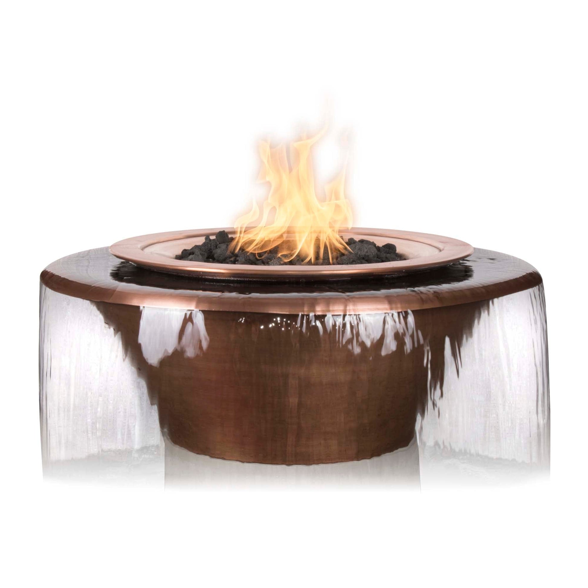 The Outdoor Plus Cazo 360° Spill Fire & Water Bowl in Smooth Patina Copper