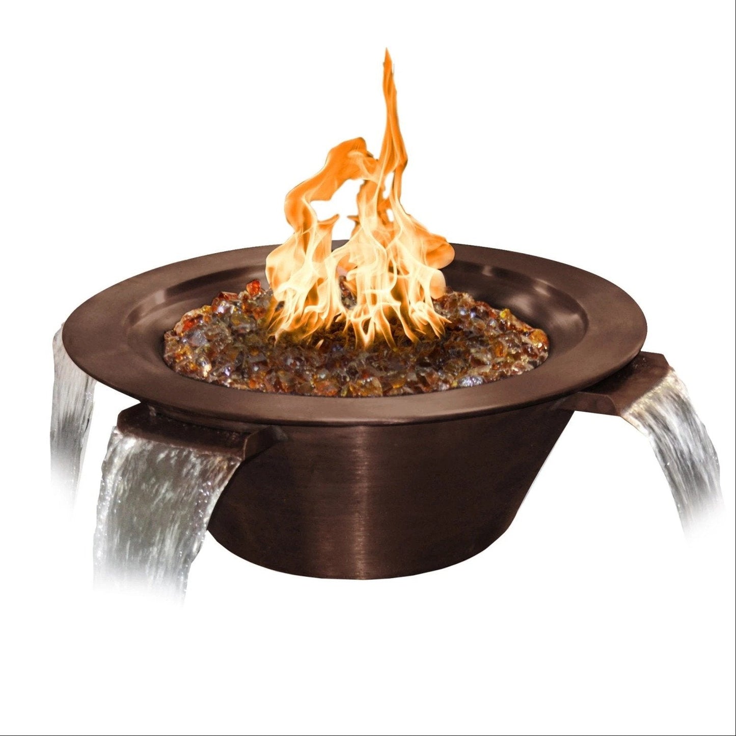 The Outdoor Plus Cazo 4 Way Fire & Water Bowl in Copper OPT-4W36