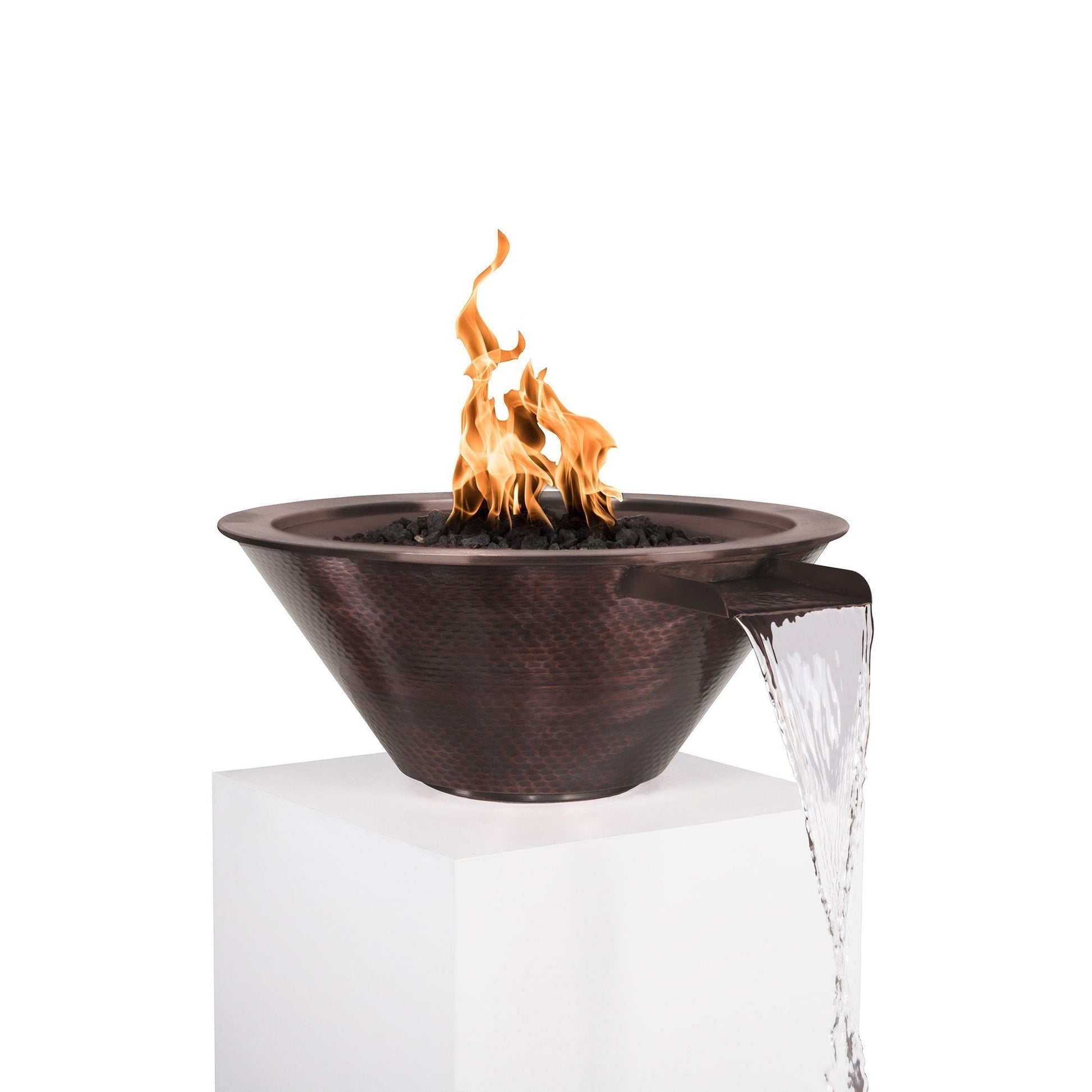 The Outdoor Plus Cazo Fire & Water Bowl – Hammered Patina Copper