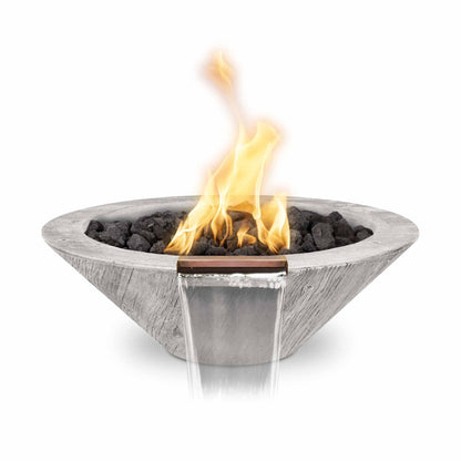 The Outdoor Plus Cazo Fire & Water Bowl – Wood Grain Concrete