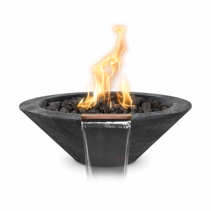 The Outdoor Plus Cazo Fire & Water Bowl – Wood Grain Concrete