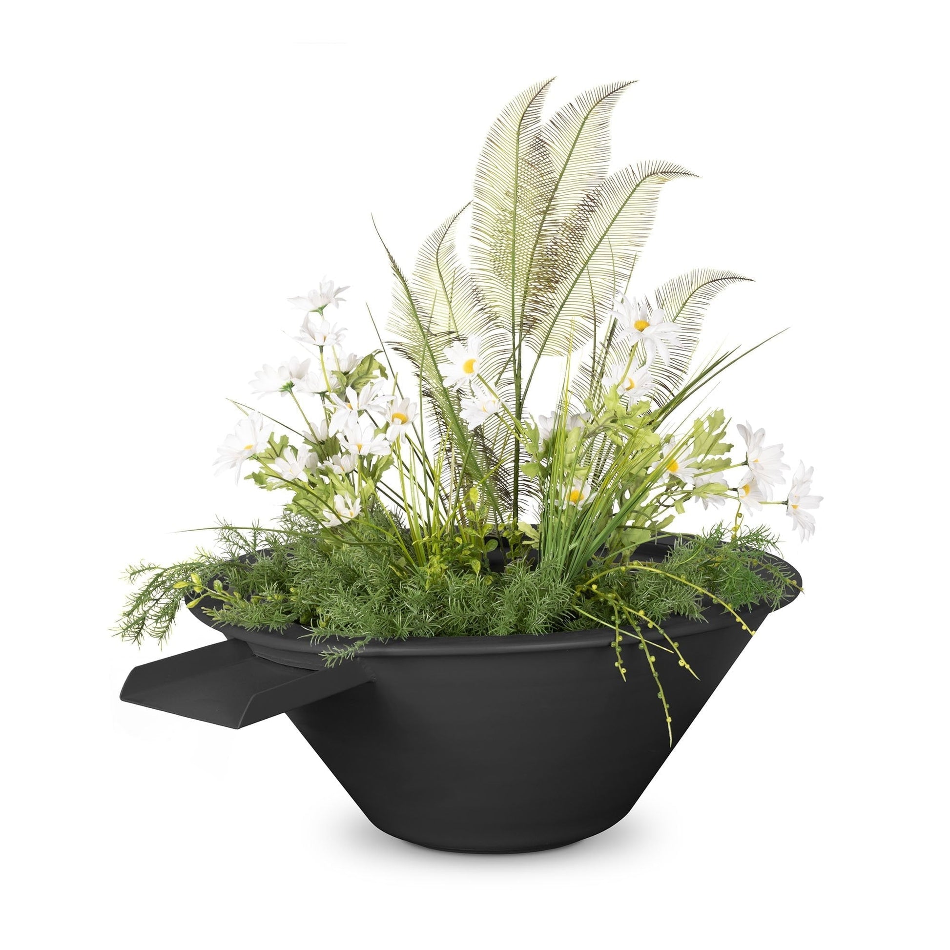 The Outdoor Plus Cazo Powder Coated Metal Planter & Water Bowl OPT-R24PCPW