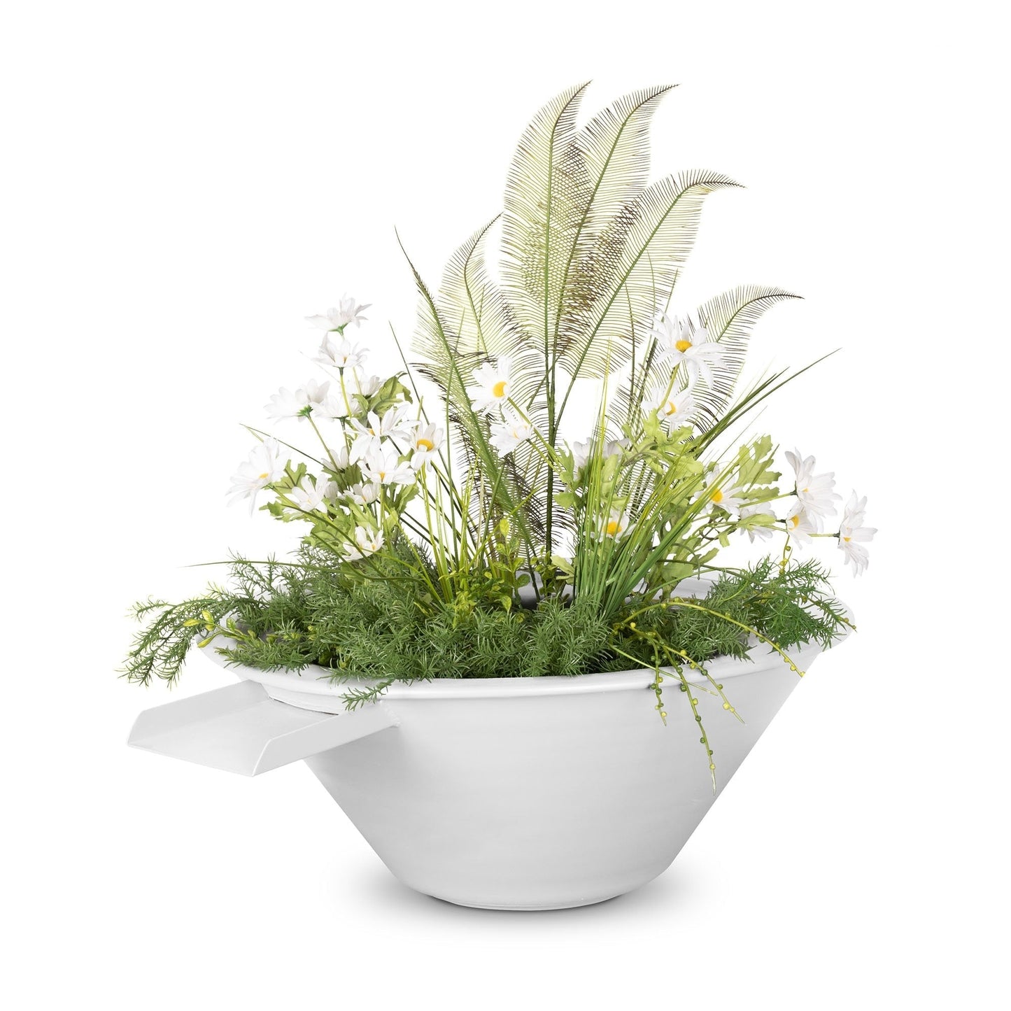 The Outdoor Plus Cazo Powder Coated Metal Planter & Water Bowl OPT-R36PCPW