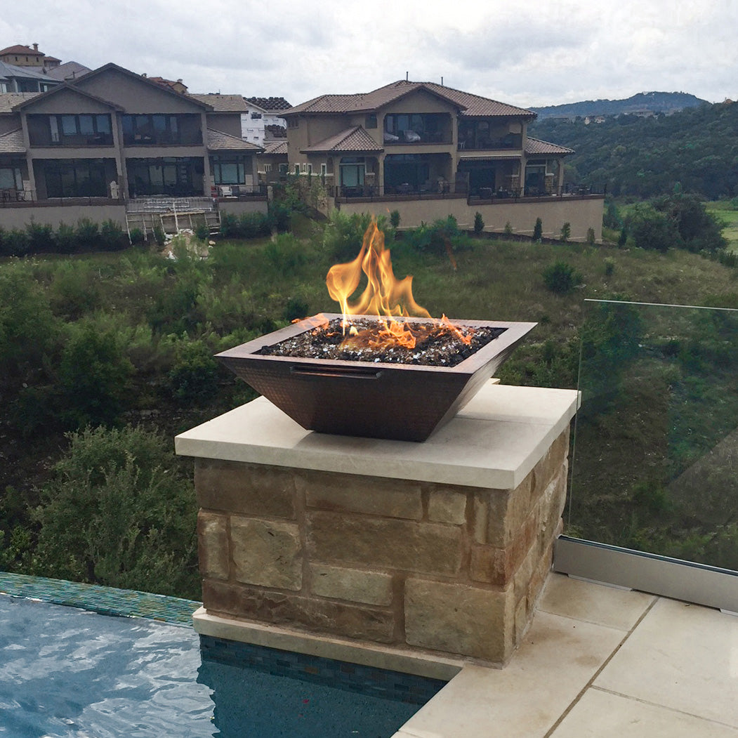 The Outdoor Plus Maya Fire & Water Bowl – Hammered Patina Copper