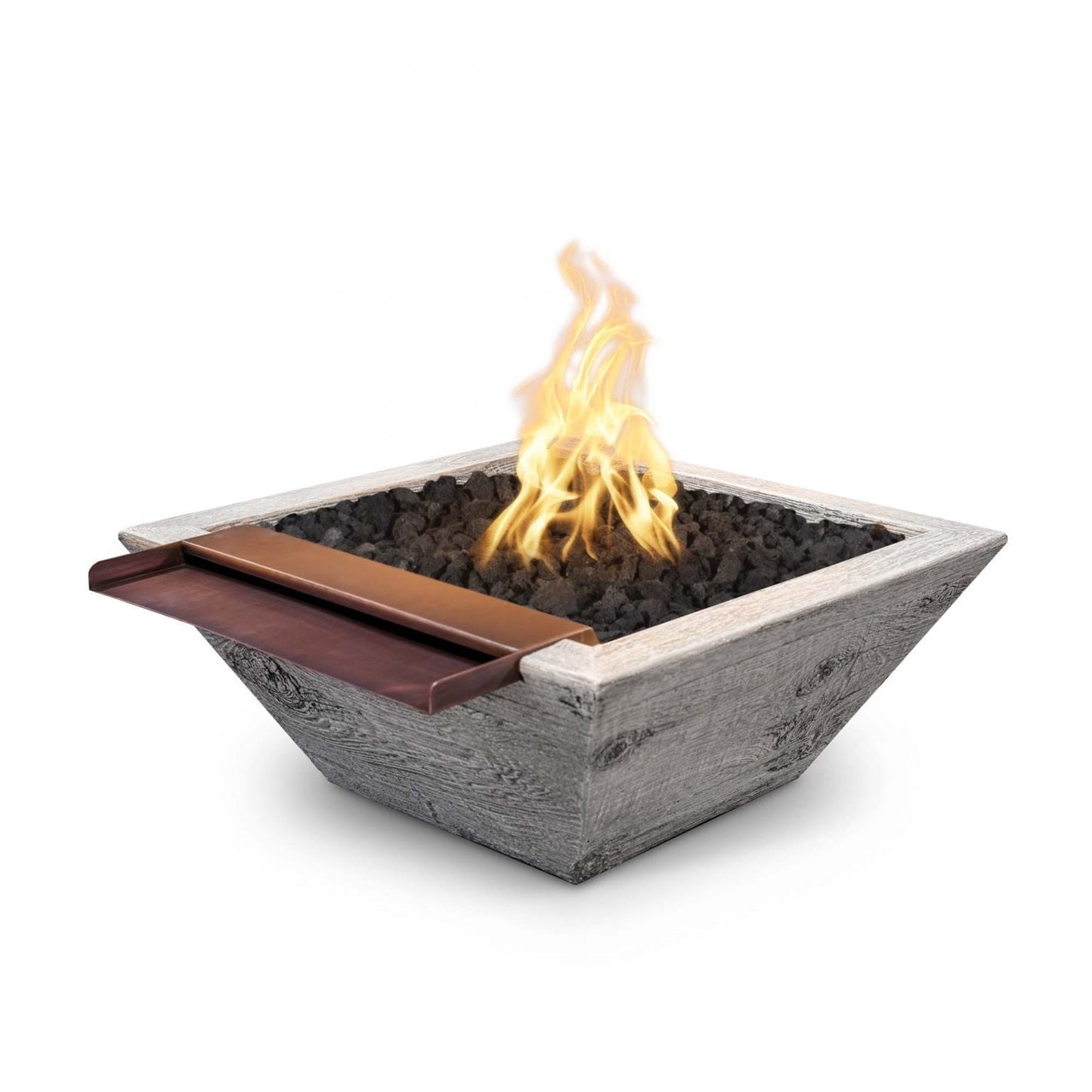 The Outdoor Plus Maya Wood Grain Fire & Wide Spill Water Bowl