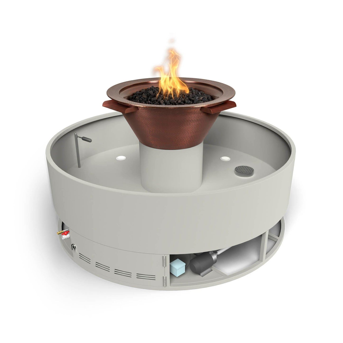 The Outdoor Plus Olympian 60" Fire & Water Fountain with Cazo 4-Way Spill