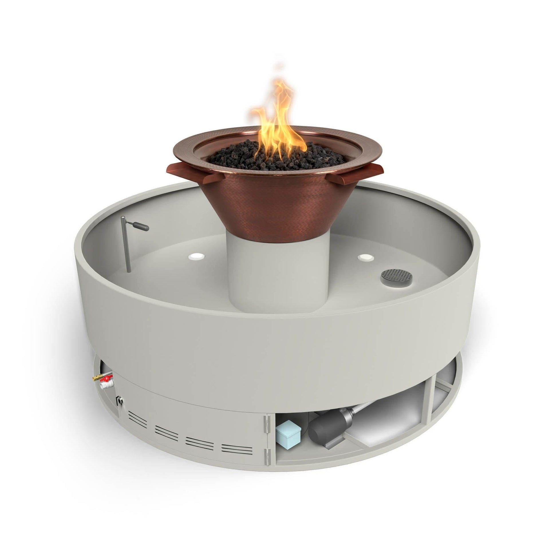 The Outdoor Plus Olympian 60" Fire & Water Fountain with Cazo 4-Way Spill