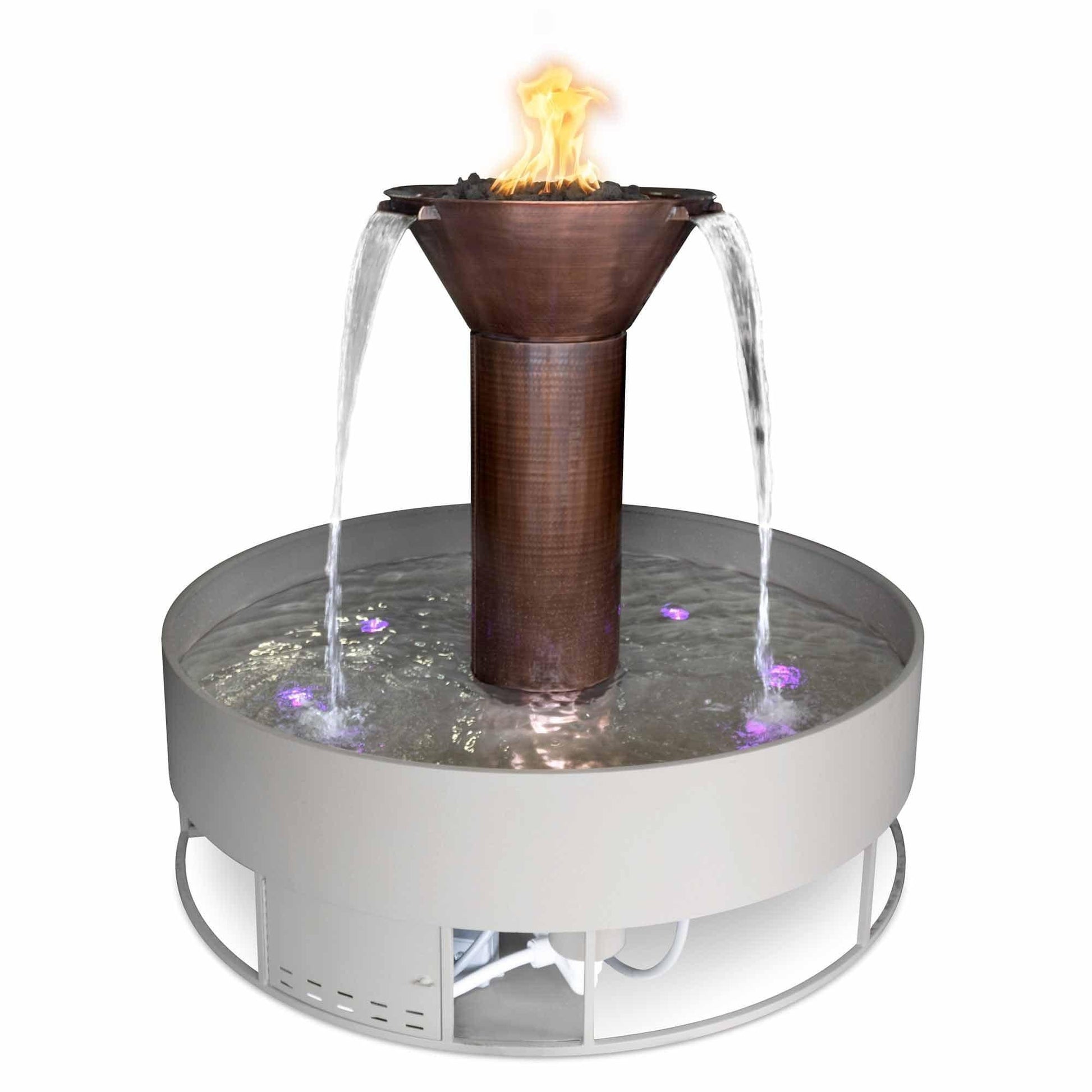 The Outdoor Plus Olympian 72″ Fire & Water Fountain with Cazo 3-Way Spill