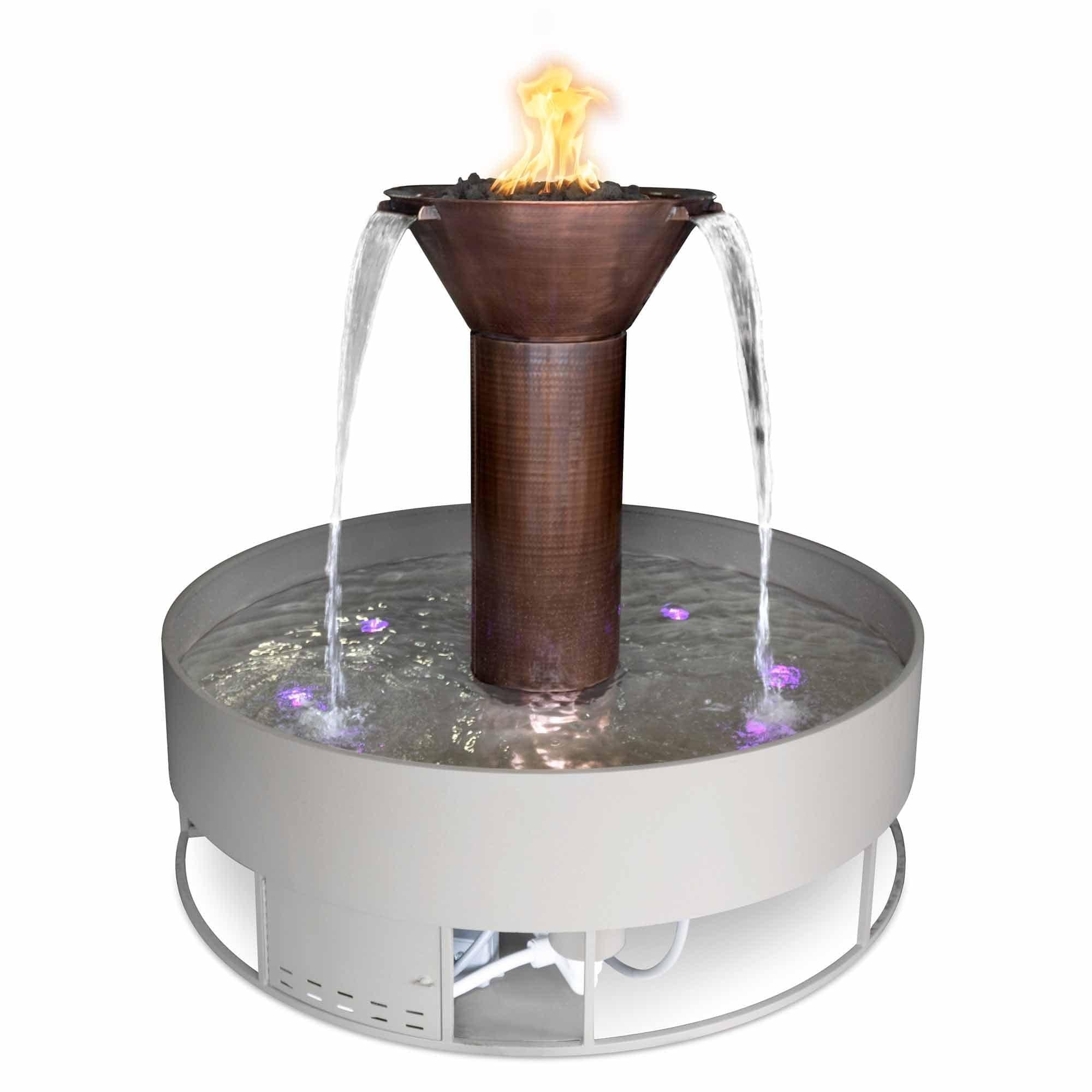 The Outdoor Plus Olympian 72″ Fire & Water Fountain with Cazo 3-Way Spill