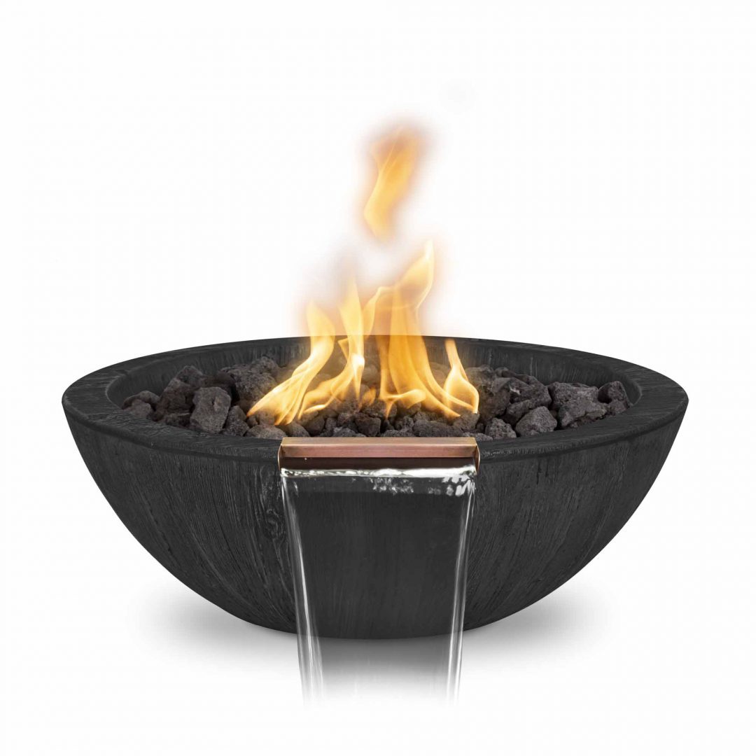 The Outdoor Plus Sedona Woodgrain Fire & Water Bowl OPT-27RWGFW