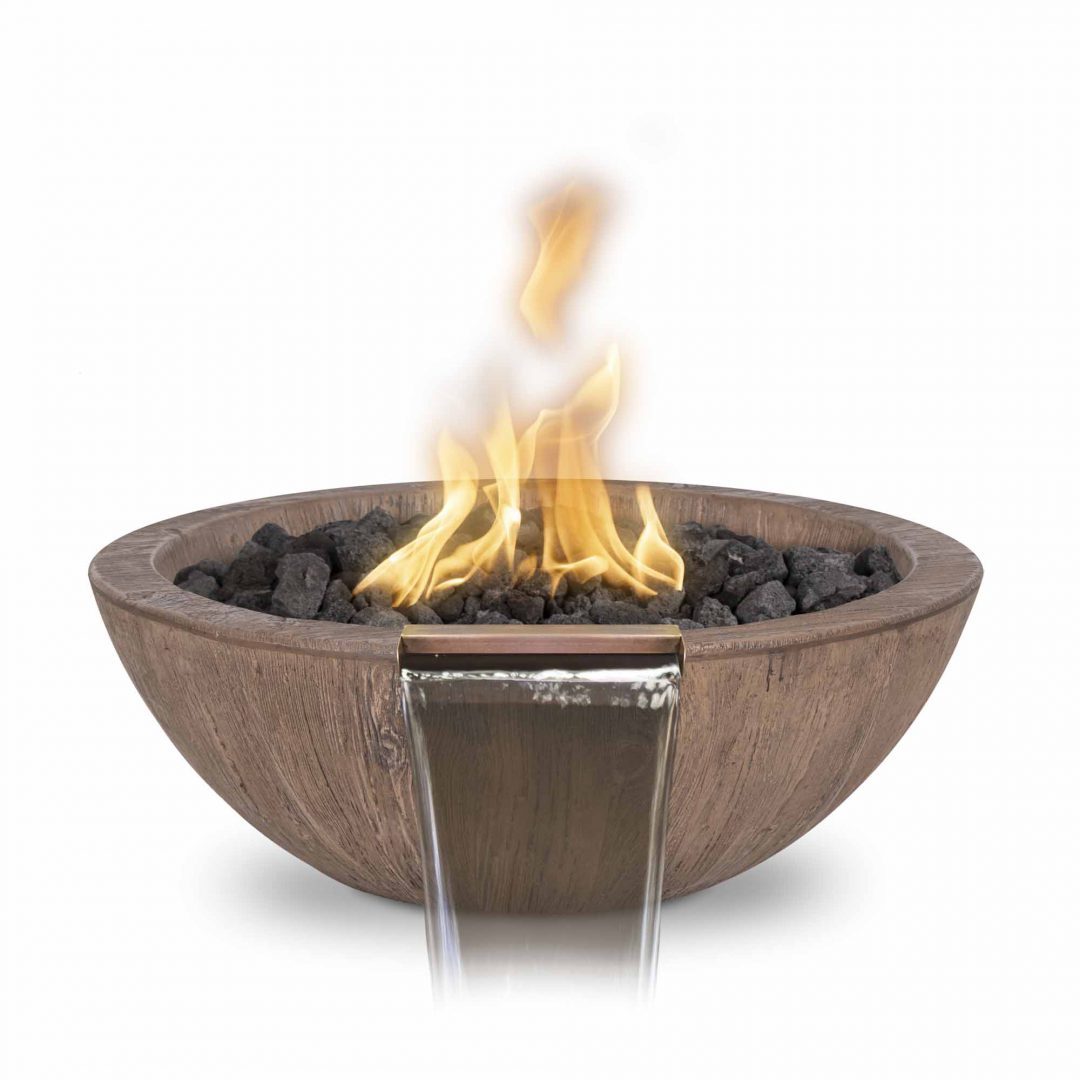 The Outdoor Plus Sedona Woodgrain Fire & Water Bowl OPT-27RWGFW
