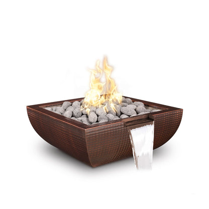 The Outdoor Plus Outdoor Fountains The Outdoor Plus Avalon Fire & Water Bowl in Hammered Patina Copper & Stainless Steel